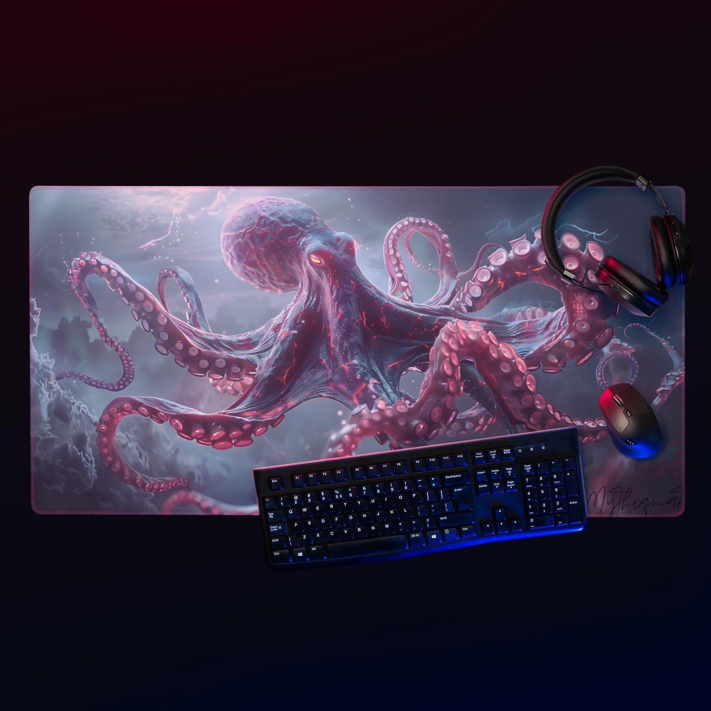 Floating Octopus Premium Gaming Desk Mat