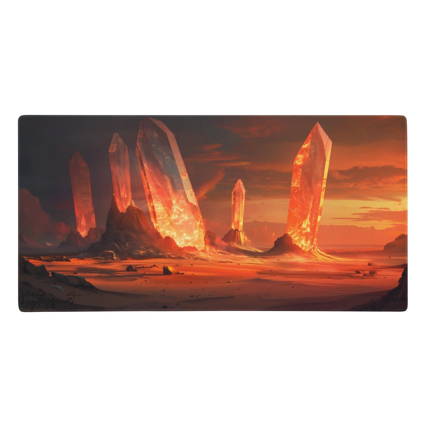 Glowing Crystals - Premium Gaming Desk Mat