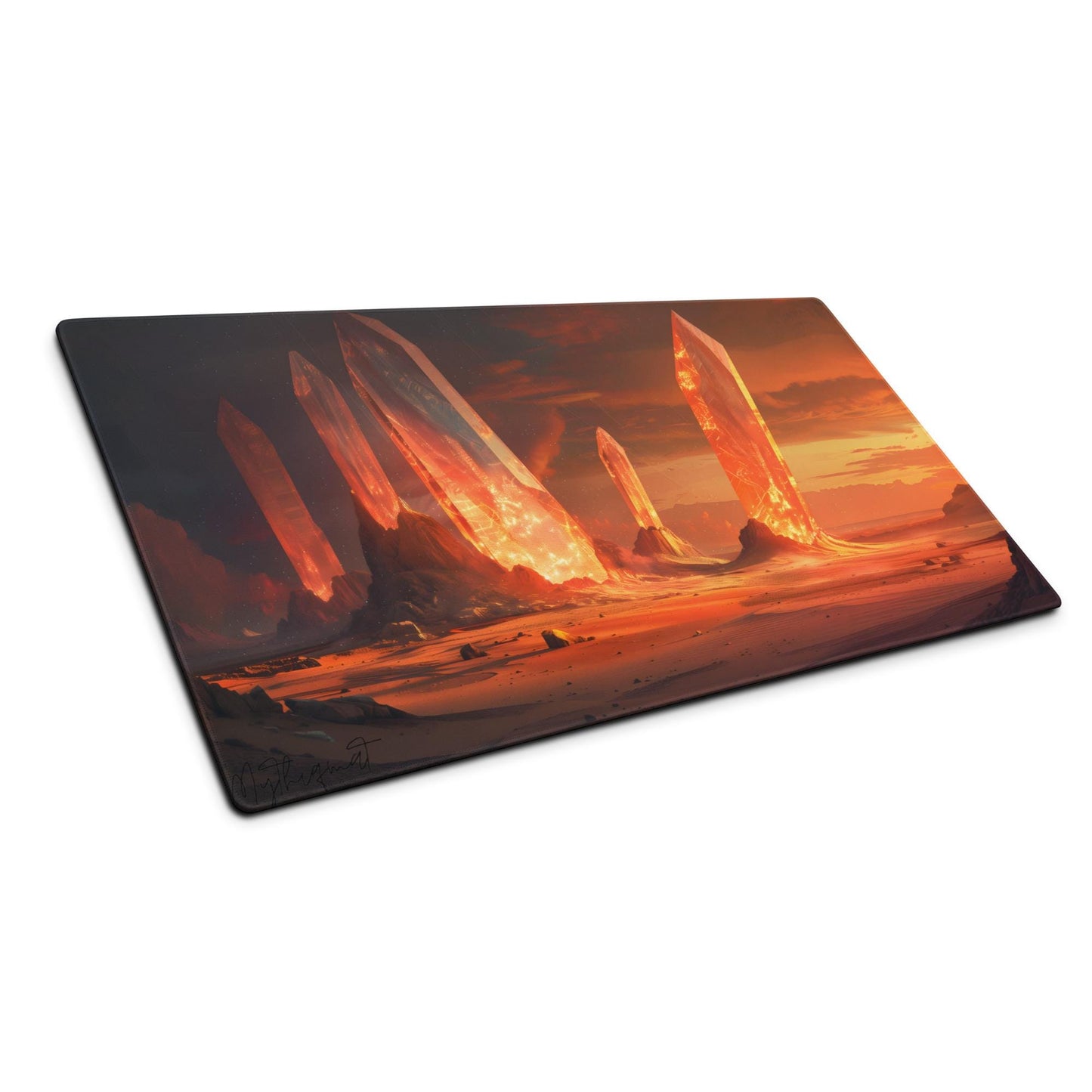 Glowing Crystals - Premium Gaming Desk Mat