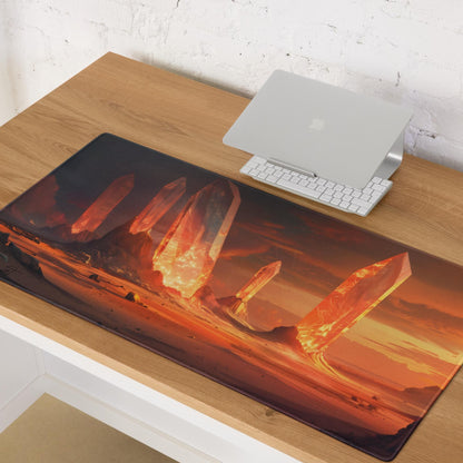 Glowing Crystals - Premium Gaming Desk Mat